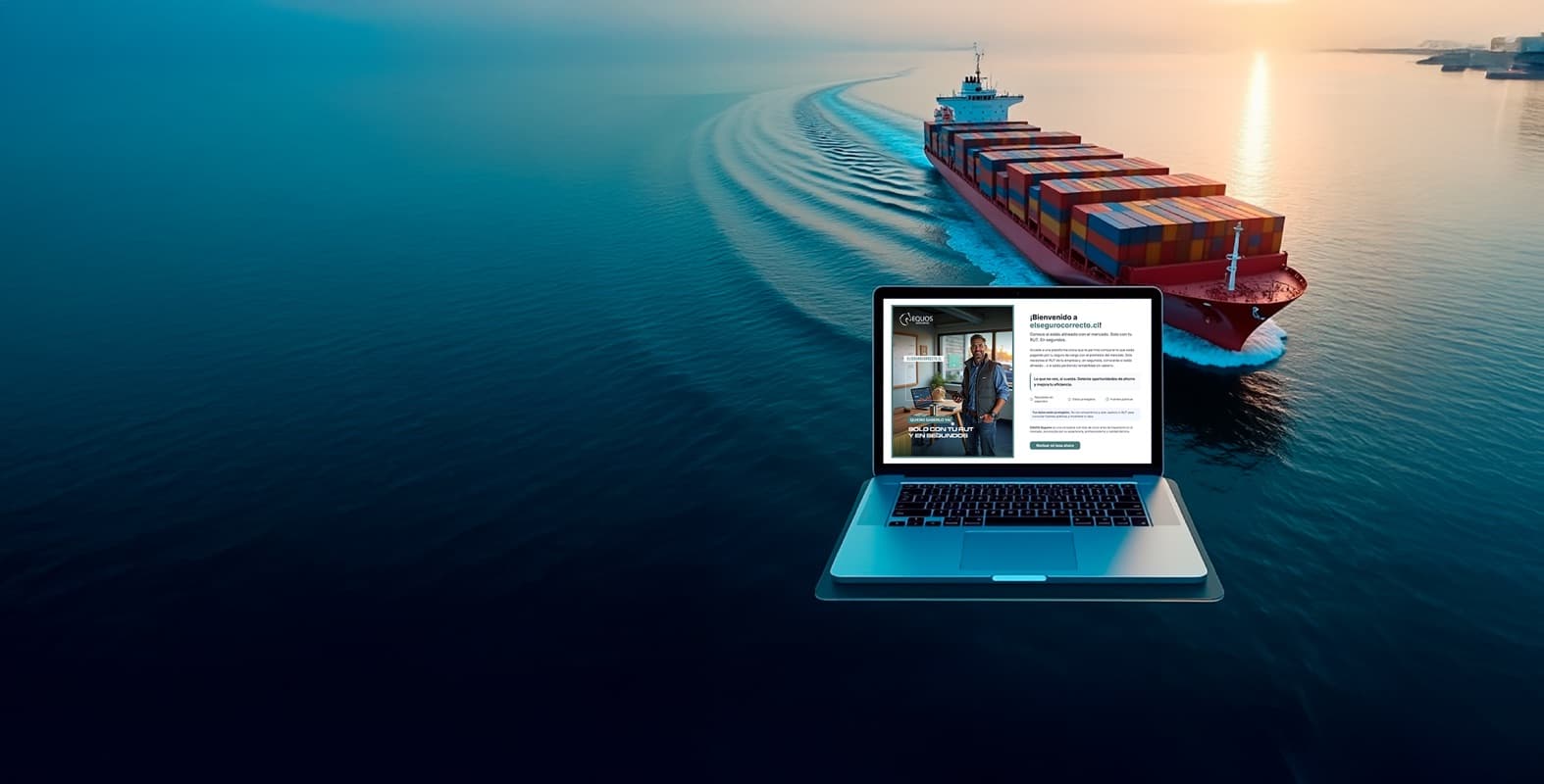 Buque de carga en el océano — comparación de tasas de seguros de carga en Chile